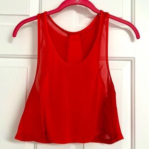 Red ALO Yoga Crop Top